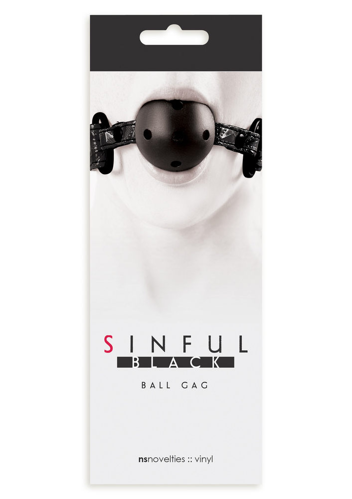 NS Novelties Sinful Ball Gag BLACK - 1