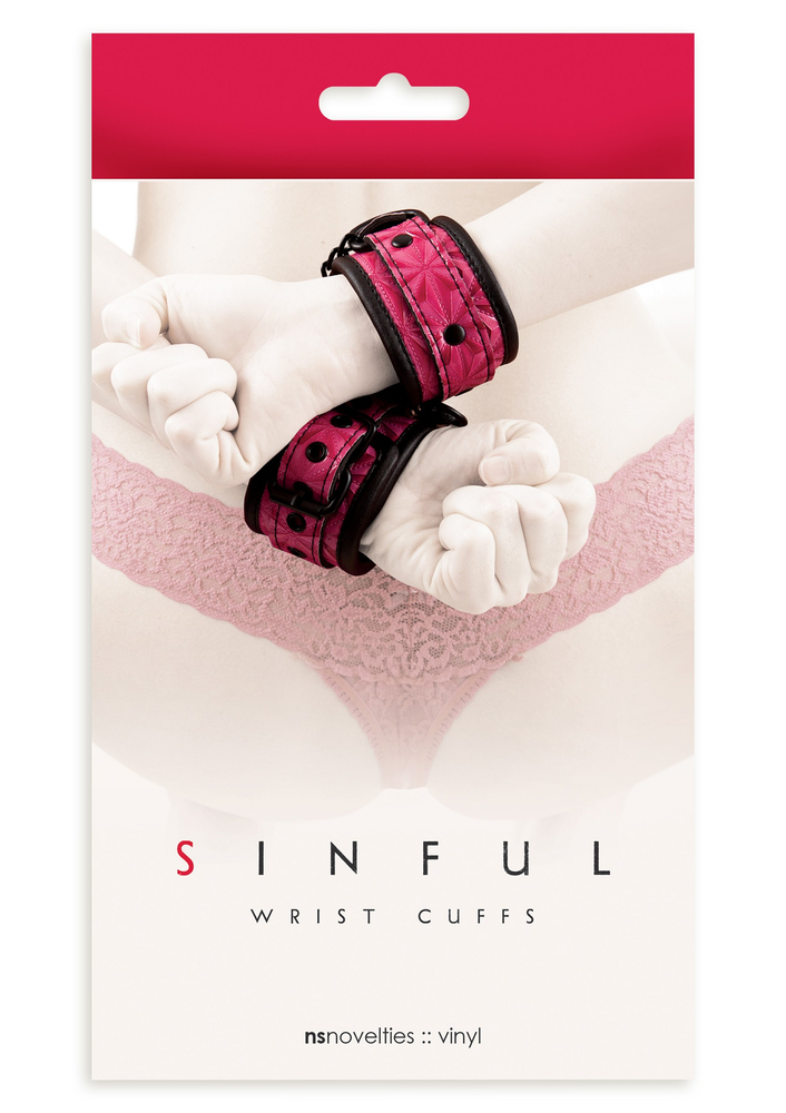 NS Novelties Sinful Wrist Cuffs PINK - 1