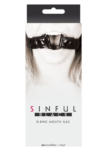 NS Novelties Sinful O-Ring Mouth Gag BLACK - 1