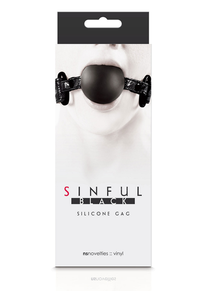 NS Novelties Sinful Soft Silicone Gag BLACK - 0