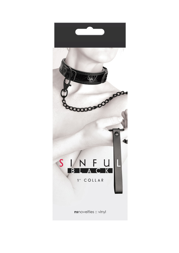 NS Novelties Sinful 1' Collar BLACK - 1