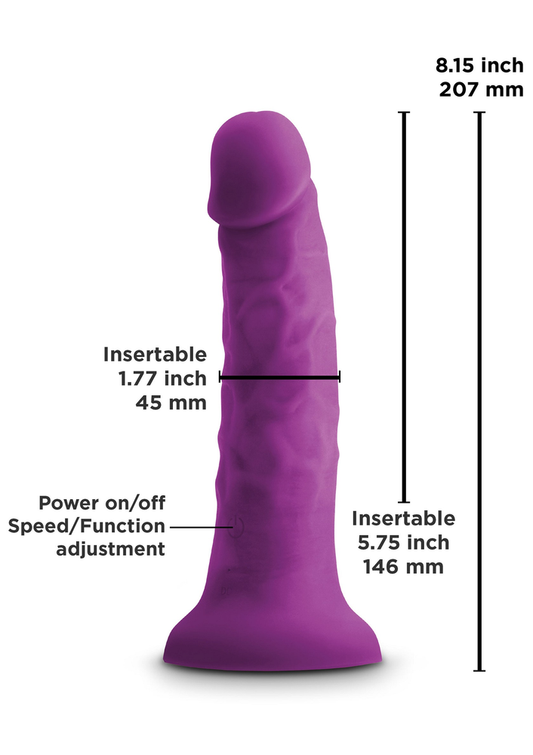 NS Novelties Colours Pleasures Smooth 7' Vibrating Dong - Paars
