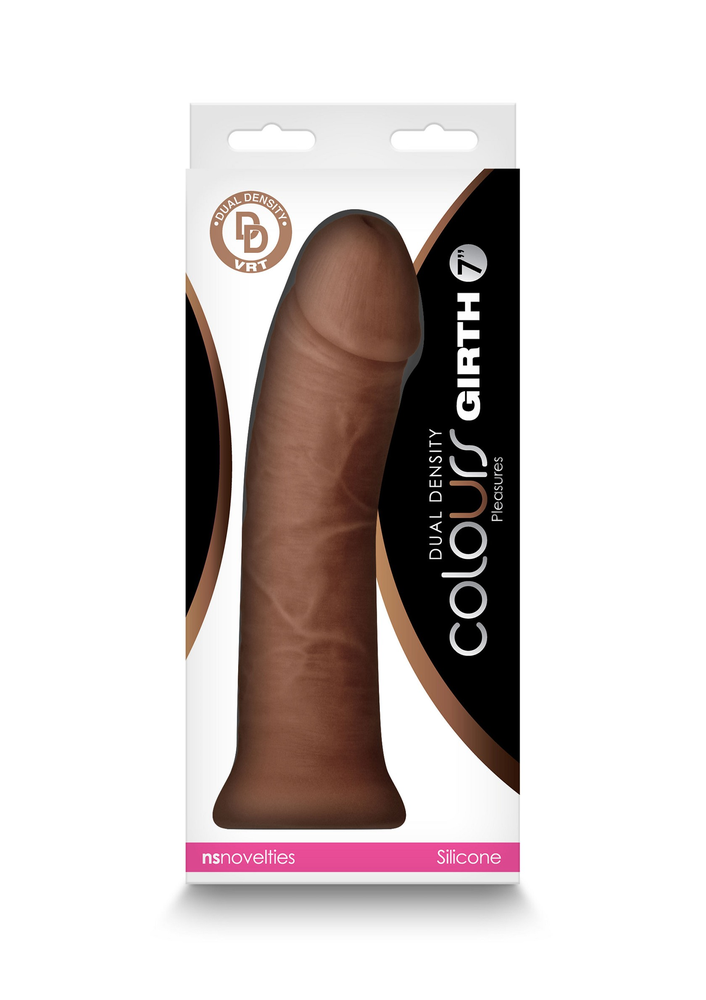 NS Novelties Colours Dual Density 7' Girth Dildo BROWN - 3