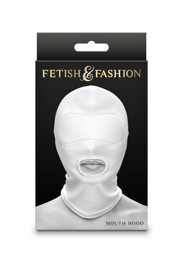 NS Novelties Fetish & Fashion Mouth Hood WHITE - 1