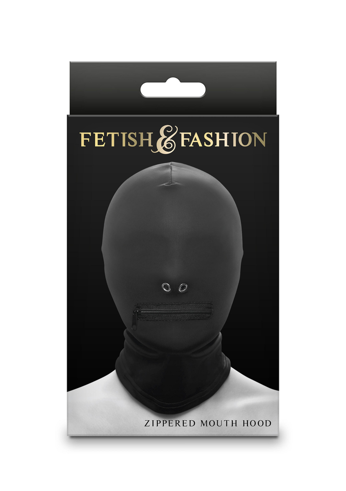 NS Novelties Fetish & Fashion Zippered Mouth Hood BLACK - 2