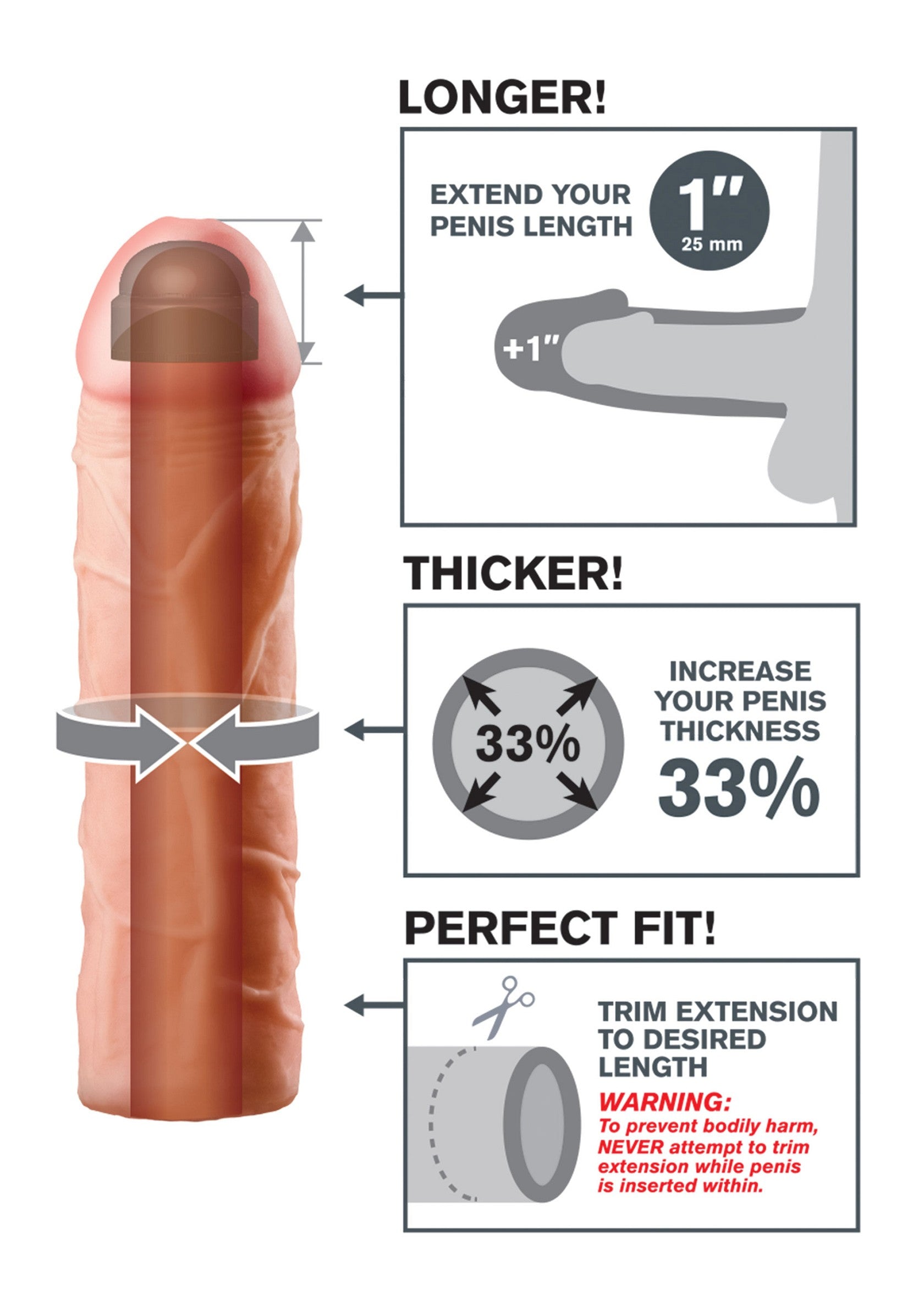 Pipedream Fantasy X-tensions FX Perfect 1' Extension SKIN - 3