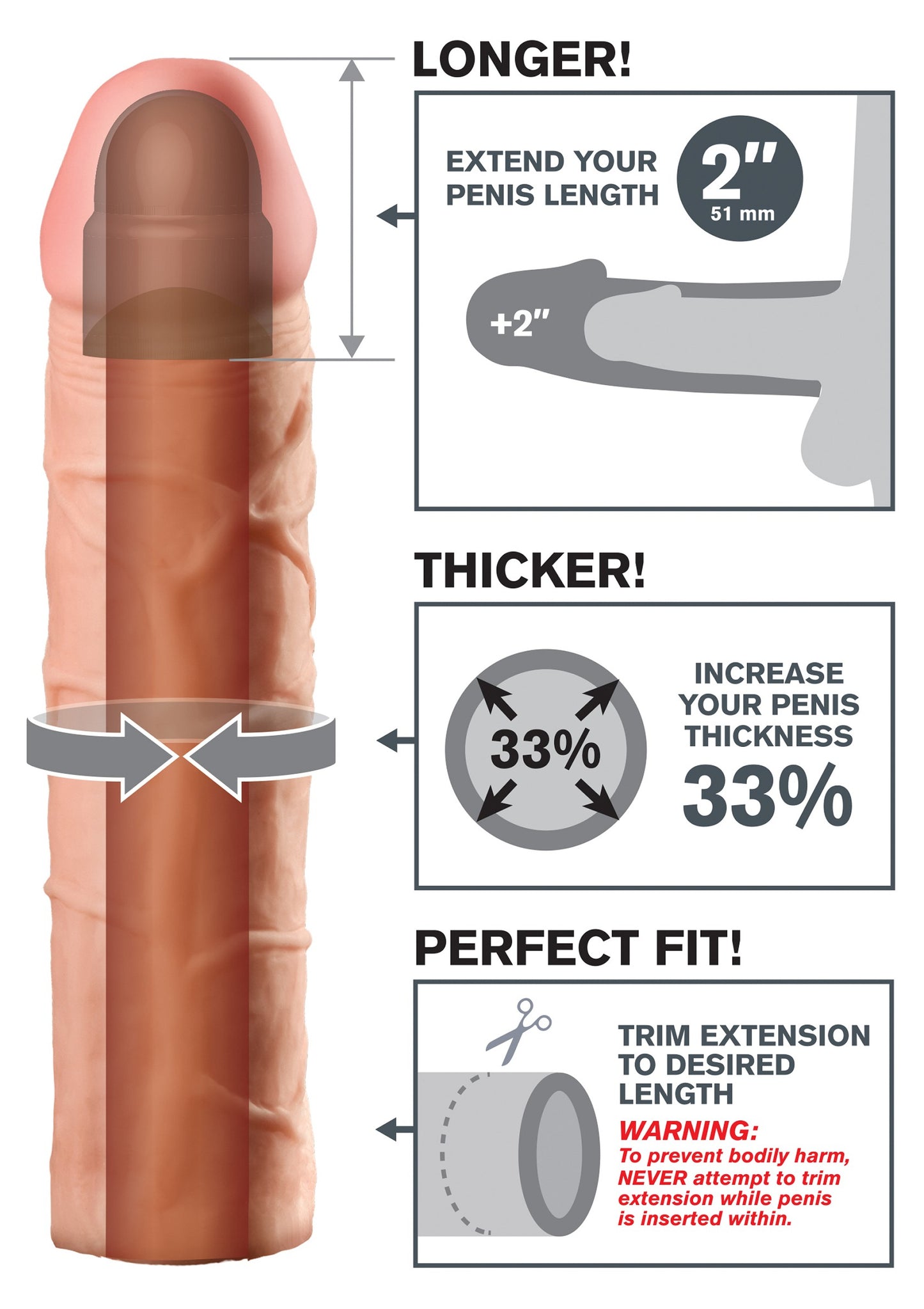 Pipedream Fantasy X-tensions FX Perfect 2' Extension SKIN - 1