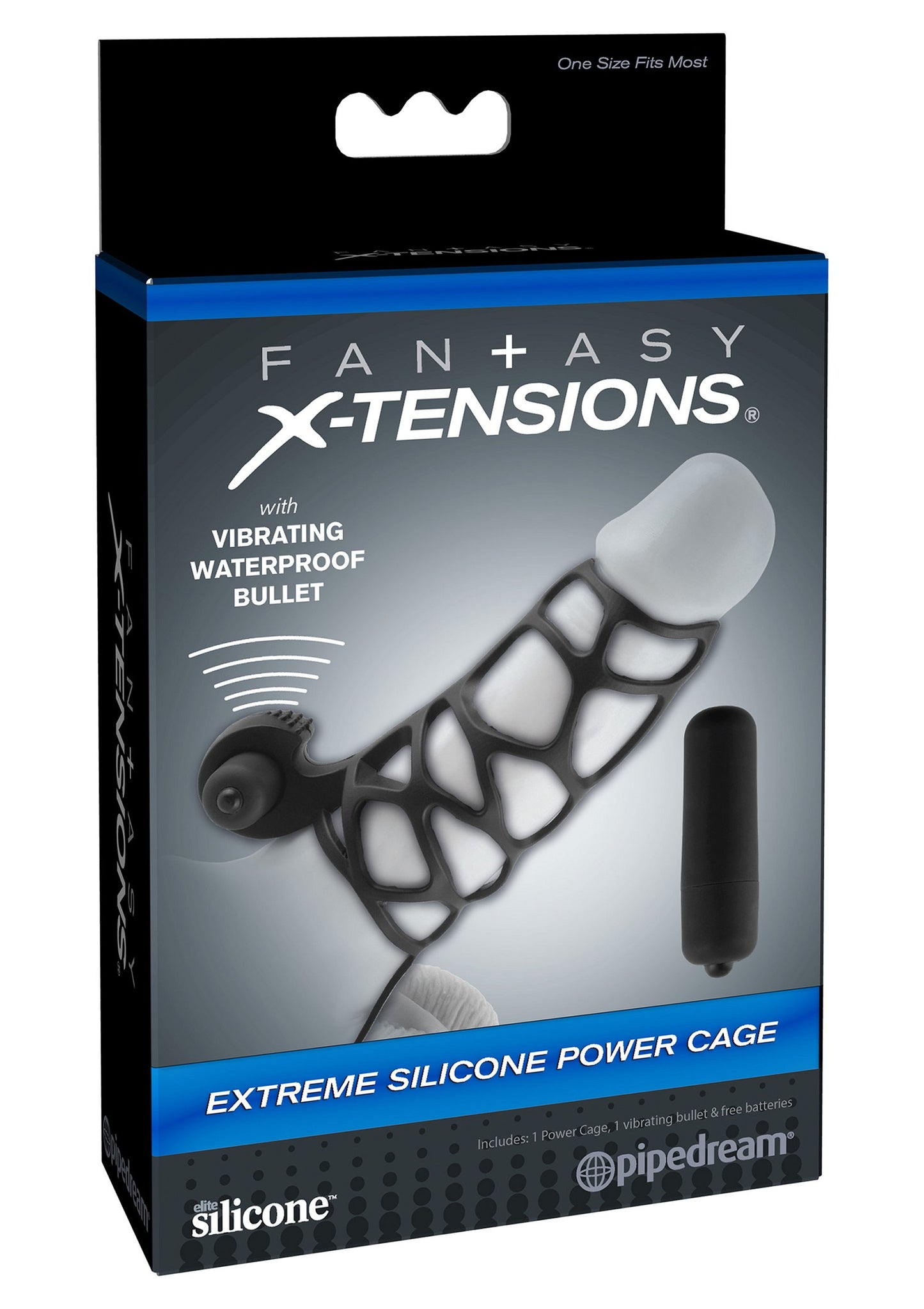 Pipedream Fantasy X-tensions FX Extreme Silicone Power Cage BLACK - 2