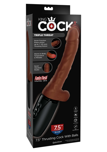 Pipedream King Cock Plus Triple Treat BROWN - 6