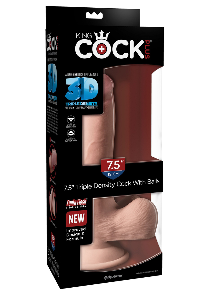 Pipedream King Cock 3D Cock with Balls 7.5' SKIN - 4