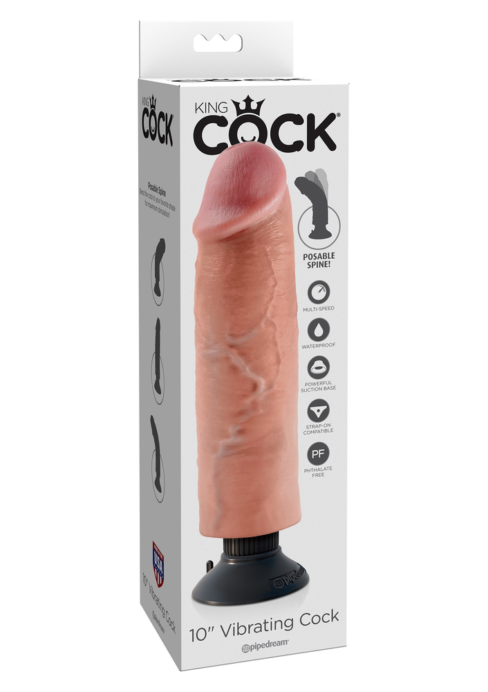 Pipedream King Cock Vibrating Cock 10' SKIN - 4