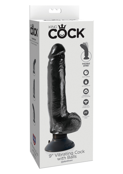 Pipedream King Cock With Balls 9' BLACK - 1