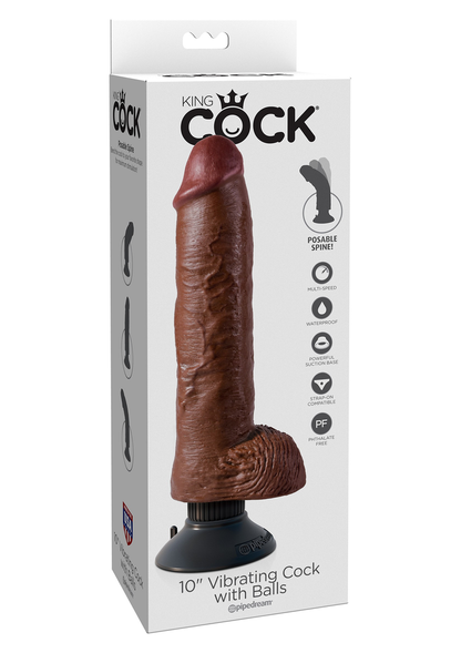 Pipedream King Cock With Balls 10' BROWN - 0