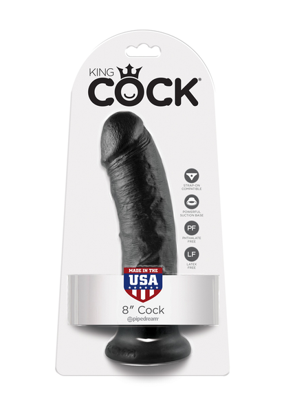 Pipedream King Cock 8' BLACK - 1