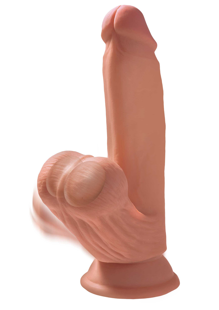 Pipedream King Cock 3D Cock Swinging Balls 7' CARAMEL - 0