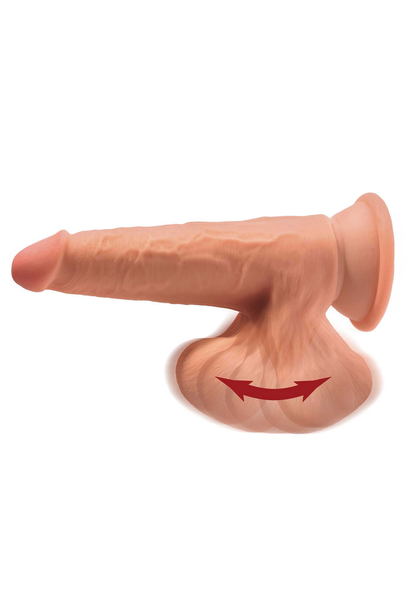 Pipedream King Cock 3D Cock Swinging Balls 7' CARAMEL - 1