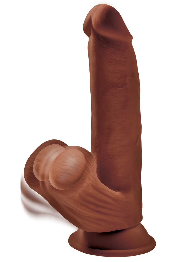 Pipedream King Cock 3D Cock Swinging Balls 8' BROWN - 4