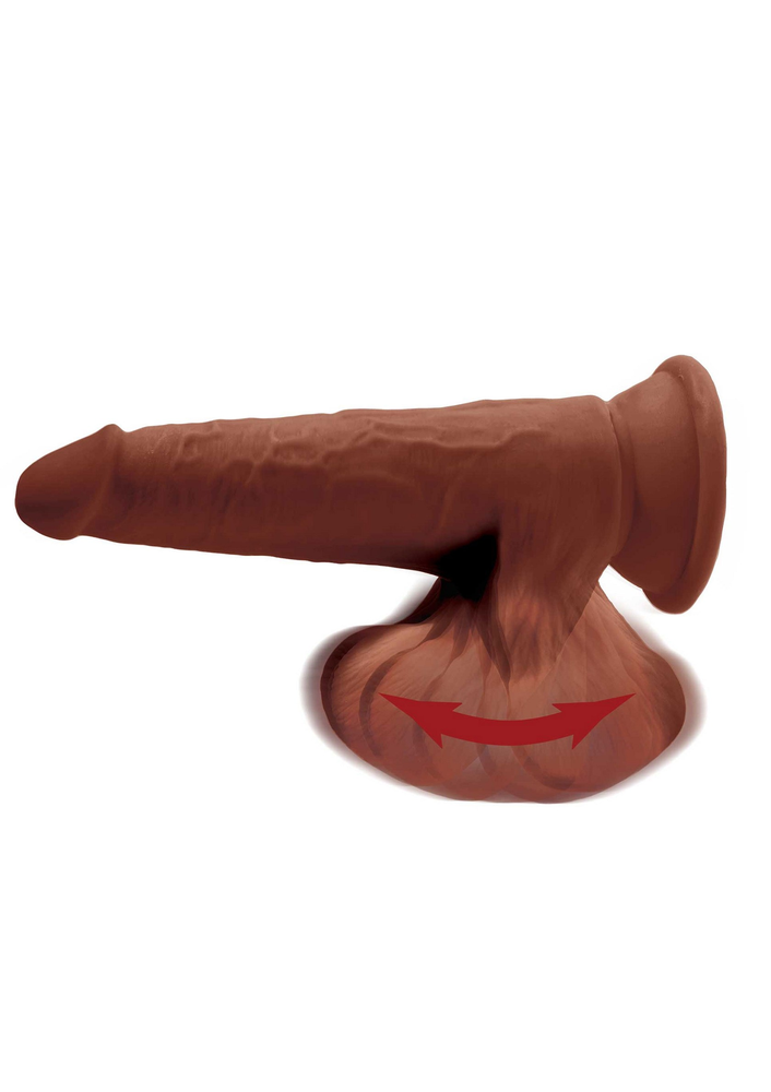 Pipedream King Cock 3D Cock Swinging Balls 8' BROWN - 3