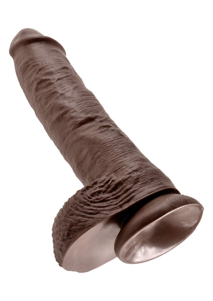 Pipedream King Cock 10' With Balls BROWN - 4