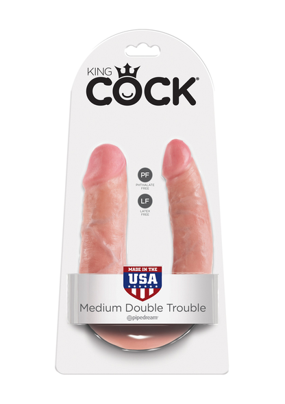 Pipedream King Cock U-shape Double Trouble M SKIN - 1