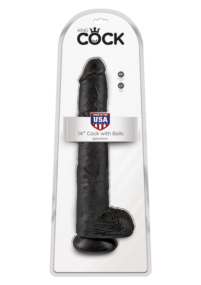 Pipedream King Cock 14' With Balls BLACK - 3