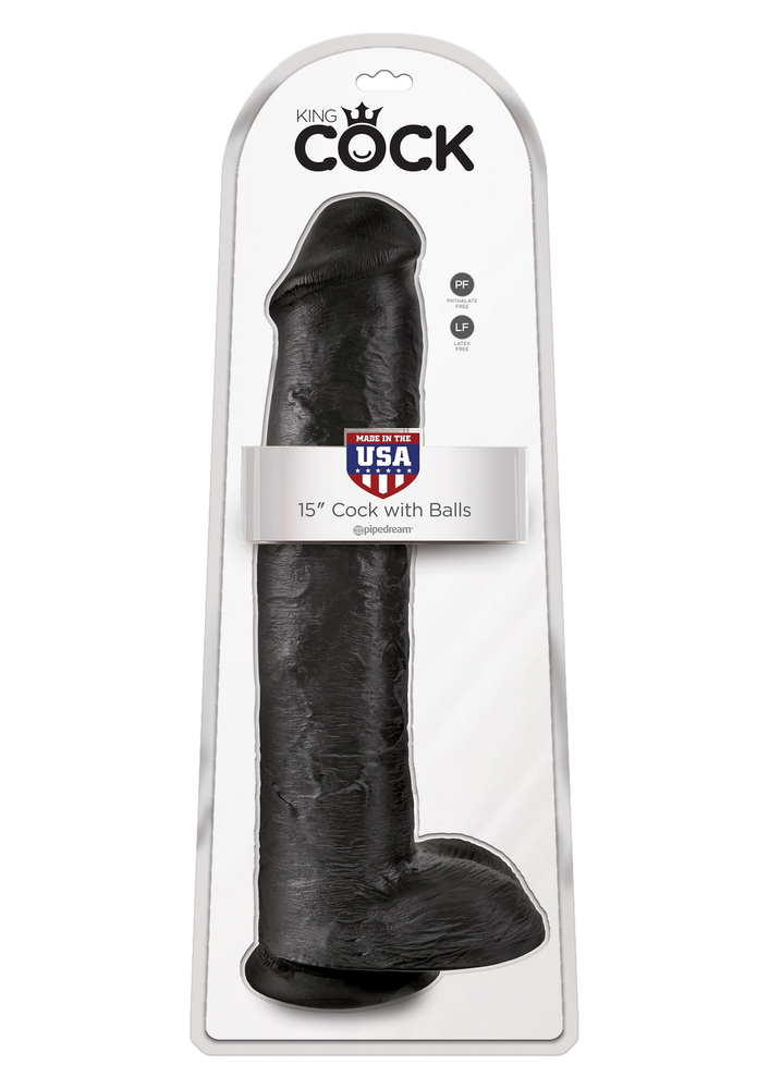 Pipedream King Cock 15' With Balls BLACK - 3