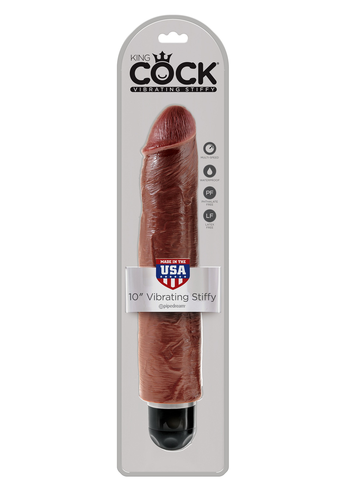 Pipedream King Cock 10' Vibrating Stiffy BROWN - 2