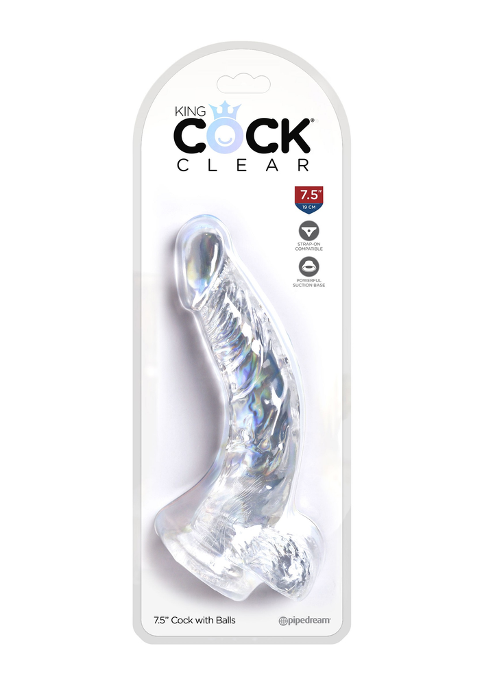 Pipedream King Cock Clear 7.5' Balls TRANSPA - 2