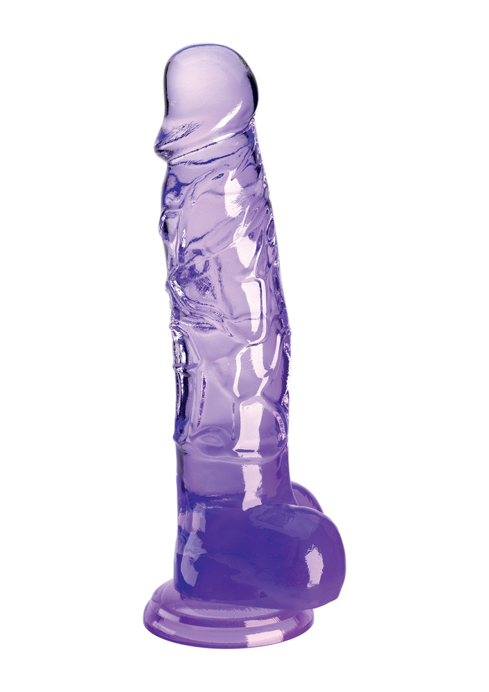 Pipedream King Cock Clear 8' Balls PURPLE - 1