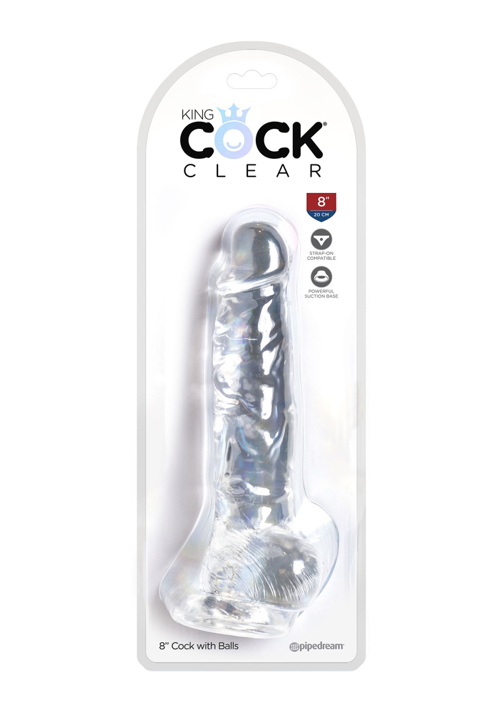 Pipedream King Cock Clear 8' Balls TRANSPA - 2