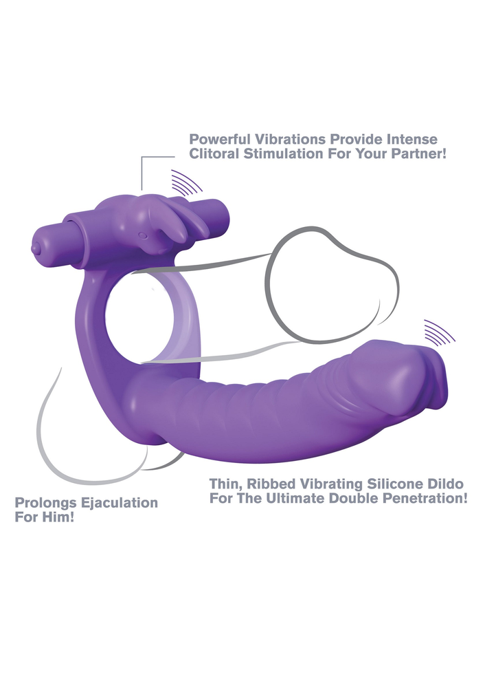 Pipedream Fantasy C-Ringz Silicone Double Pene Rabbit PURPLE - 2