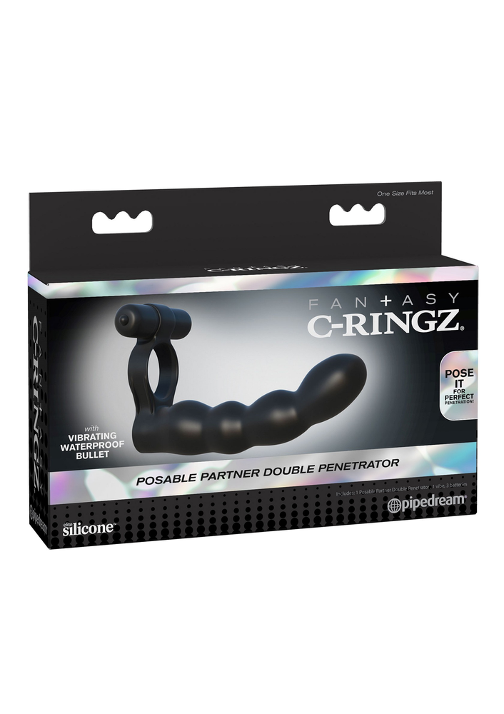 Pipedream Fantasy C-Ringz Partner Double Penetrator BLACK - 2