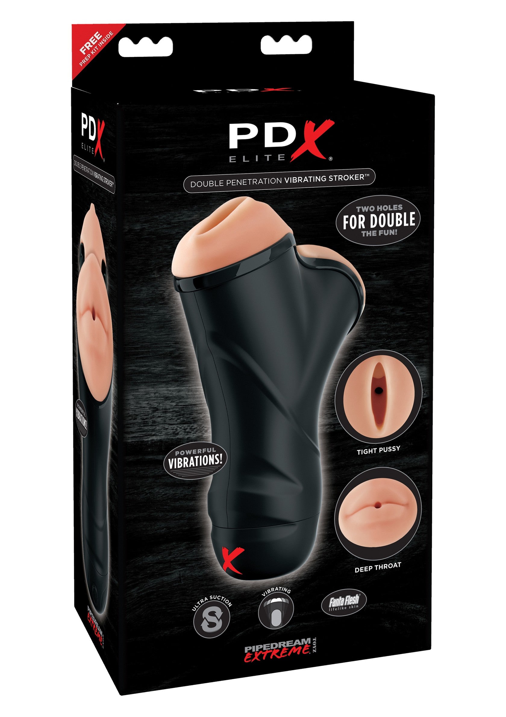 Pipedream PDX Elite Double Penetration Stroker BLACK - 0