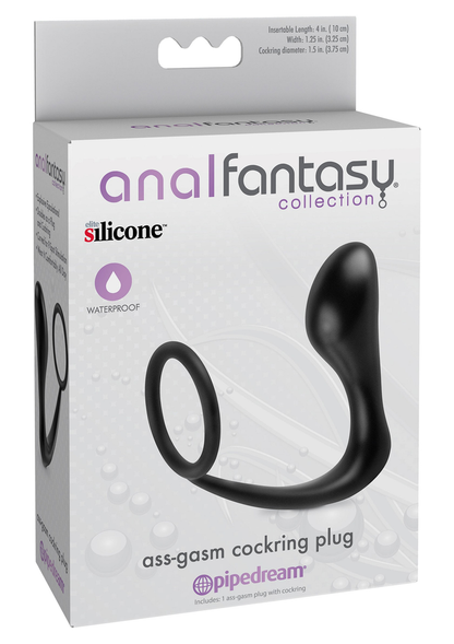 Pipedream Anal Fantasy Ass-Gasm Cockring Plug BLACK - 1