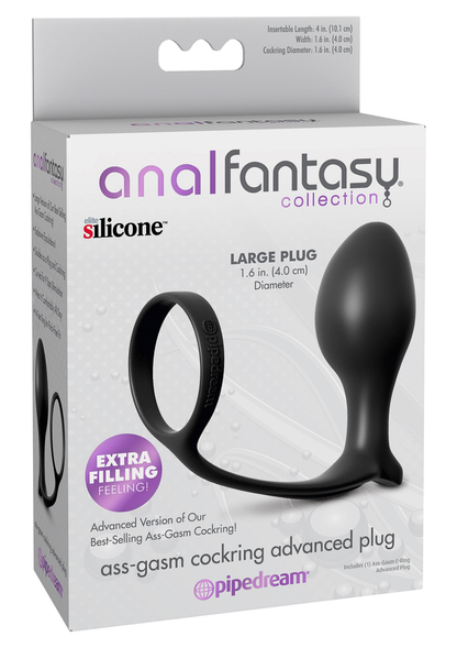 Pipedream Anal Fantasy Cockring Advanced Plug BLACK - 1