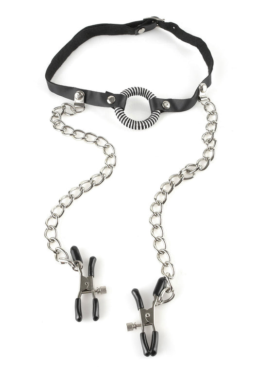 Pipedream Fetish Fantasy Series - O-Ring Gag Nipple Clamps