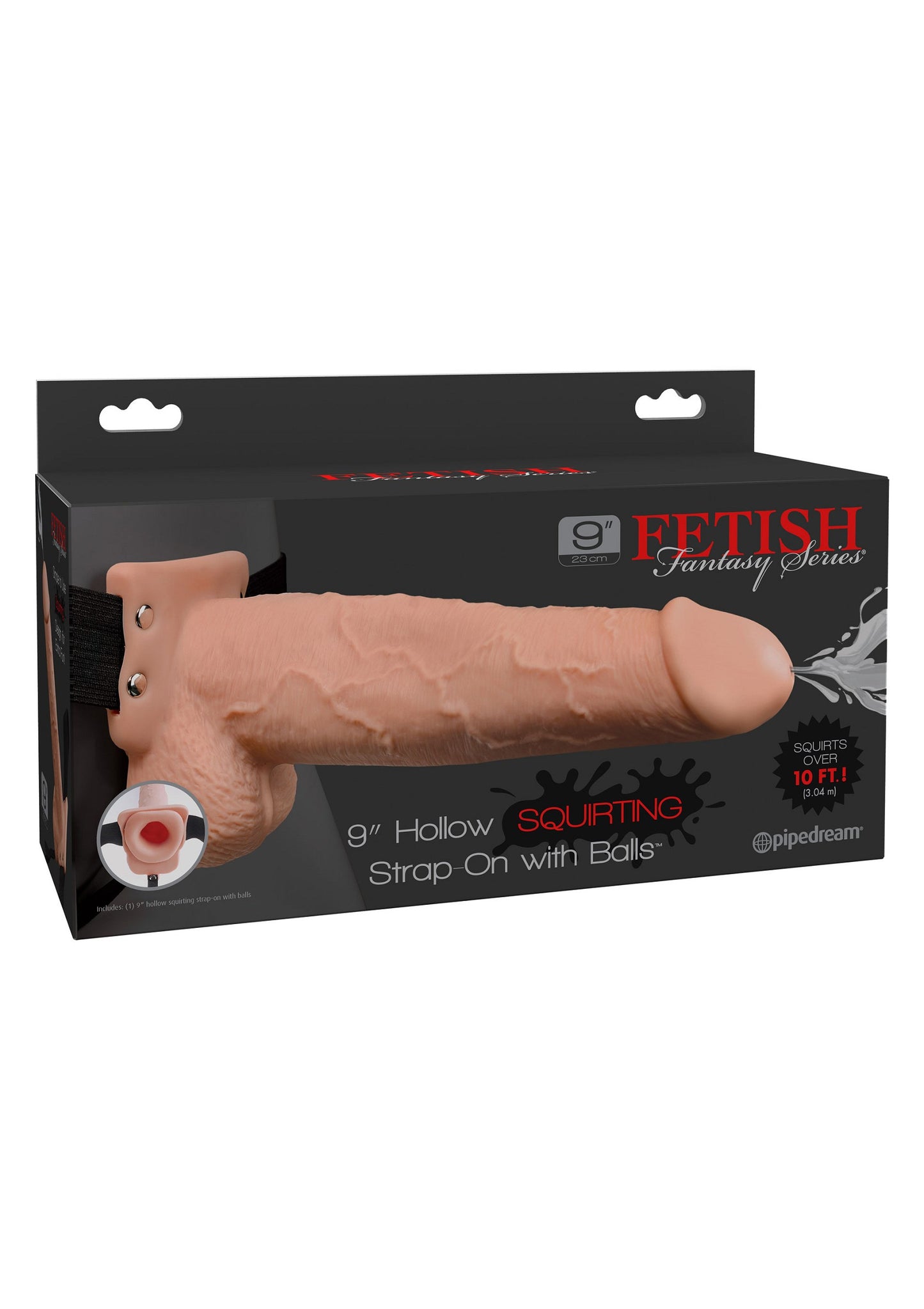 Pipedream Fetish Fantasy 9' Hollow Squirting Strap On SKIN - 1