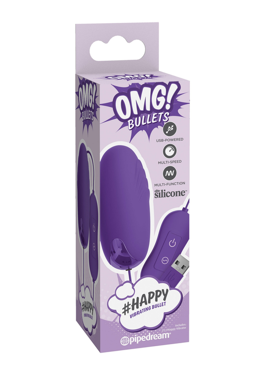 Pipedream OMG! - Bullets #Happy Rechargeable Vibrating Bullet