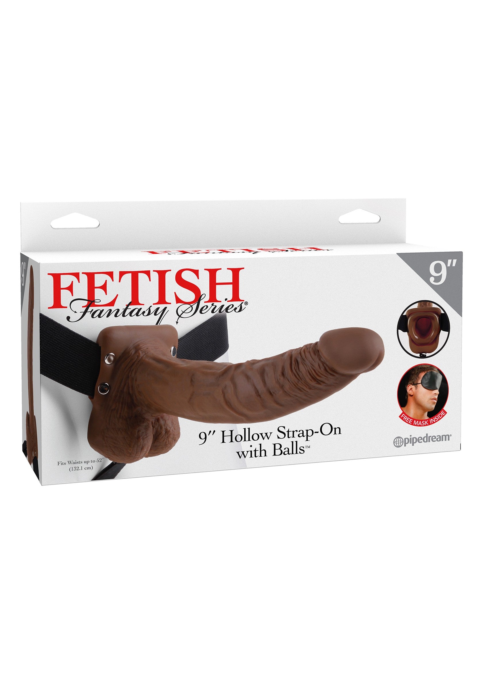 Pipedream Fetish Fantasy 9' Hollow Strap-On Balls BROWN - 0