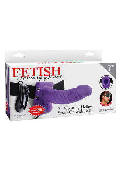 Pipedream Fetish Fantasy 7' Vibrating Hollow Strap-On PURPLE - 2