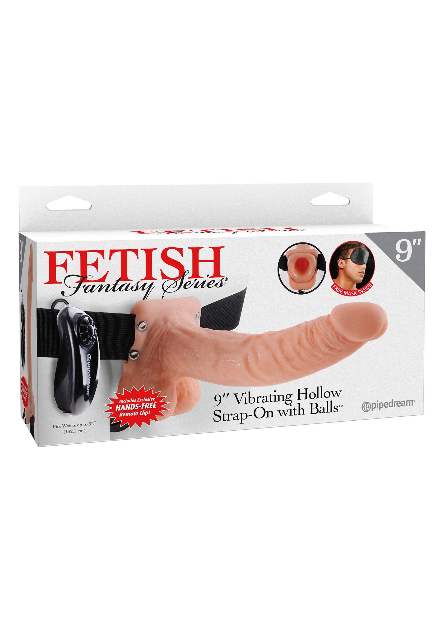 Pipedream Fetish Fantasy 9' Vibrating Hollow Strap-On SKIN - 1