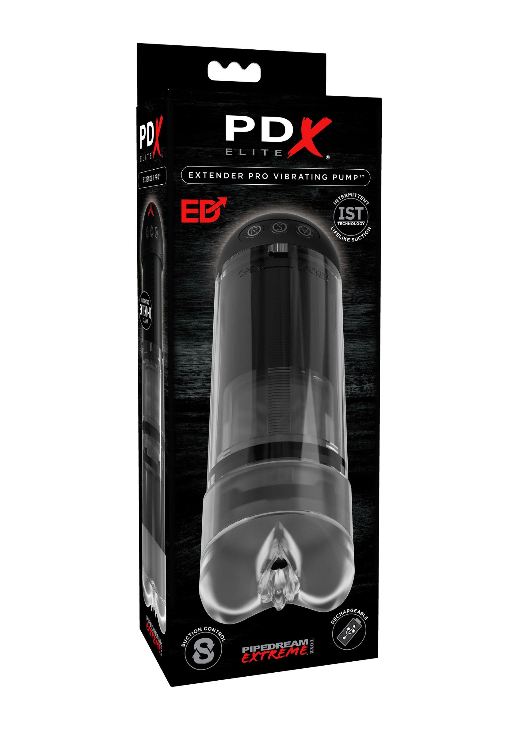 Pipedream PDX Elite Extender Vibrating Penis Pump TRANSPA - 5