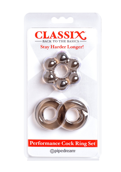 Pipedream Classix Performance Cock Ring Set GREY - 1
