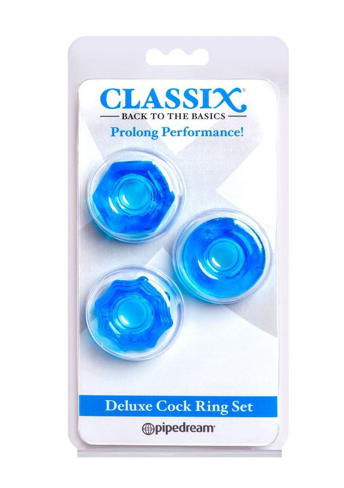 Pipedream Classix Deluxe Cock Ring Set BLUE - 1