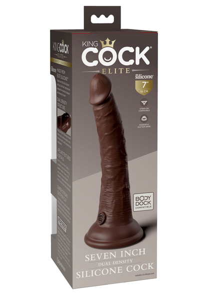 Pipedream King Cock Elite 7' 2Density Silicone Cock BROWN - 3