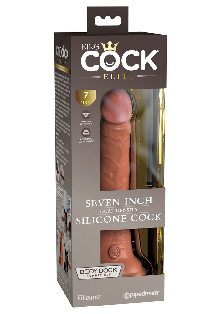 Pipedream King Cock Elite 7' 2Density Silicone Cock CARAMEL - 0