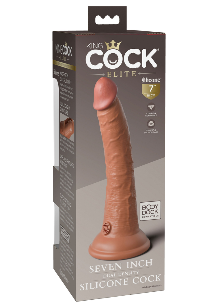 Pipedream King Cock Elite 7' 2Density Silicone Cock CARAMEL - 4