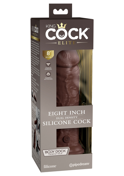 Pipedream King Cock Elite 8' 2Density Silicone Cock BROWN - 2