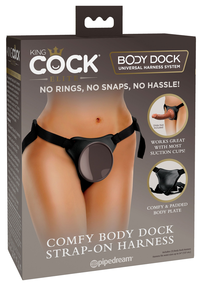 Pipedream King Cock Elite Comfy Body Dock Harness BLACK - 3