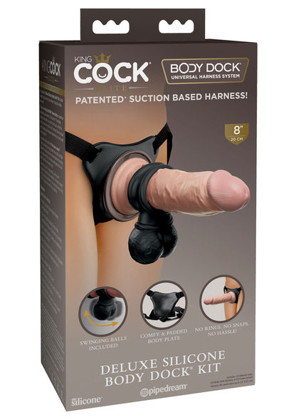 Pipedream King Cock Elite Deluxe Silicone Body Dock Kit BLACK - 0